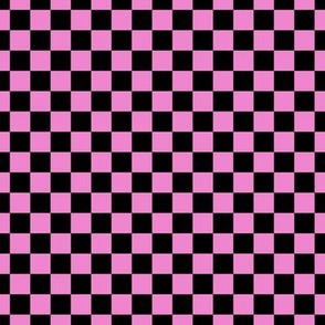 Checker Pattern - Fuchsia Blush and Black