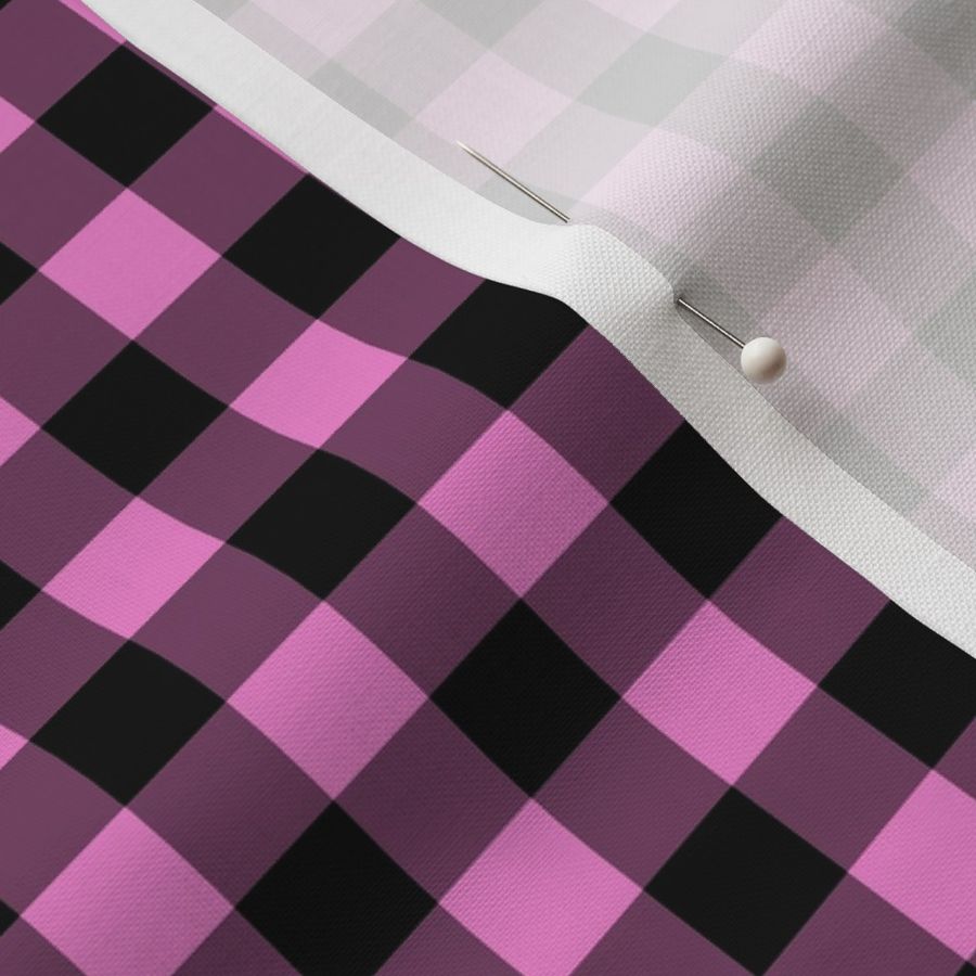 Gingham Pattern - Fuchsia Blush and Black