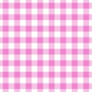 Gingham Pattern - Fuchsia Blush and White