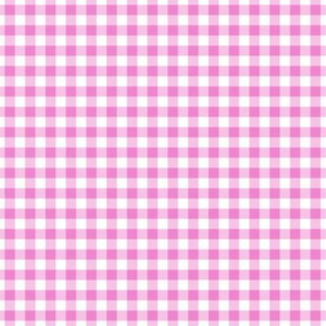 Small Gingham Pattern - Fuchsia Blush and White