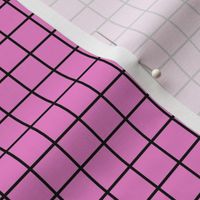 Grid Pattern - Fuchsia Blush and Black