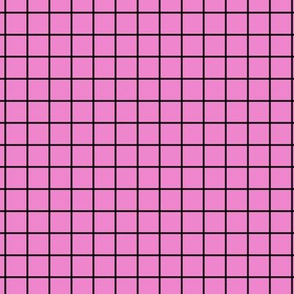 Grid Pattern - Fuchsia Blush and Black