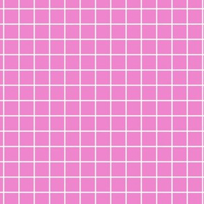 Grid Pattern - Fuchsia Blush and White