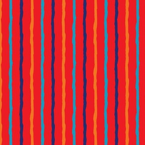 Wonky Stripes_Mulit on Red
