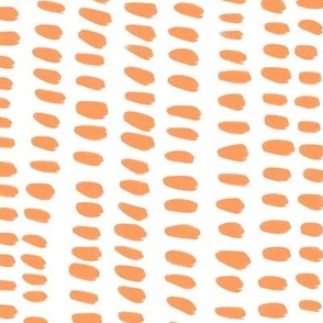 Hand Painted Papaya Orange Splotches on a White Background Tea Towel Fabric (Rotated)