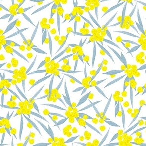 Simple Yellow Wattle - on white 