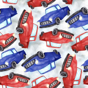 Super Cool Bright Red and Blue Pickup Trucks 