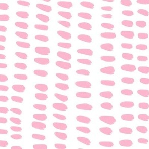 Hand Painted Cotton Candy Pink Paint Splotches on a White Background Tea Towel Fabric (Rotated)