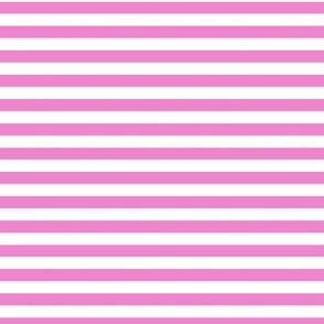 Horizontal Bengal Stripe Pattern - Fuchsia Blush and White