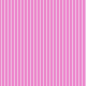 Small Vertical Pin Stripe Pattern - Fuchsia Blush and White