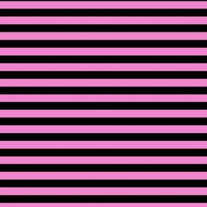 Horizontal Bengal Stripe Pattern - Fuchsia Blush and Black