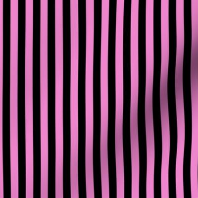 Vertical Bengal Stripe Pattern - Fuchsia Blush and Black