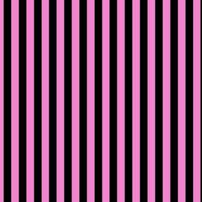 Vertical Bengal Stripe Pattern - Fuchsia Blush and Black