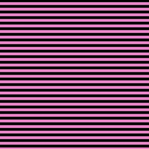 Small Horizontal Bengal Stripe Pattern - Fuchsia Blush and Black