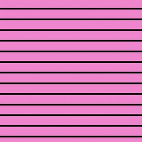 Horizontal Pin Stripe Pattern - Fuchsia Blush and Black
