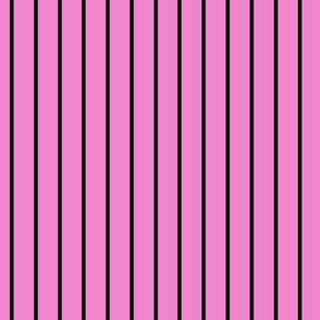 Vertical Pin Stripe Pattern - Fuchsia Blush and Black