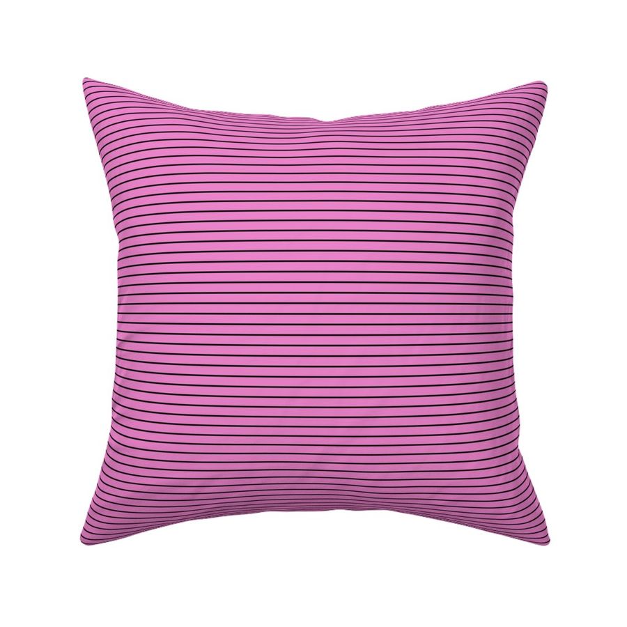 Small Horizontal Pin Stripe Pattern - Fuchsia Blush and Black