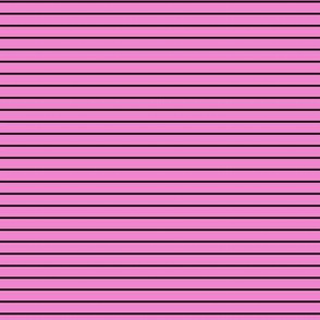 Small Horizontal Pin Stripe Pattern - Fuchsia Blush and Black