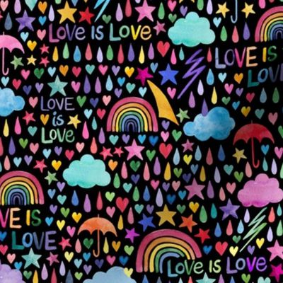 Pride not Prejudice - Love is Love small scale on black