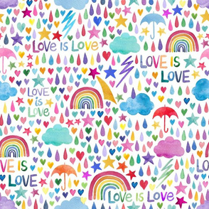 Pride not Prejudice - Love is Love on white medium scale