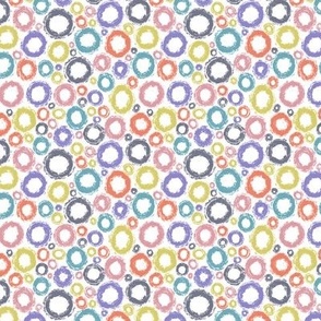 Dry Brush Colorful Circles White Background