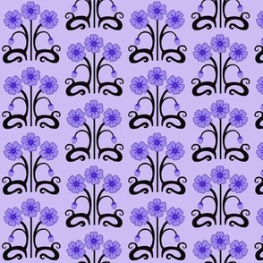 Art nouveau flowers purple