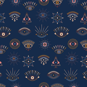 Evil Eye Fabric Wallpaper and Home Decor  Spoonflower