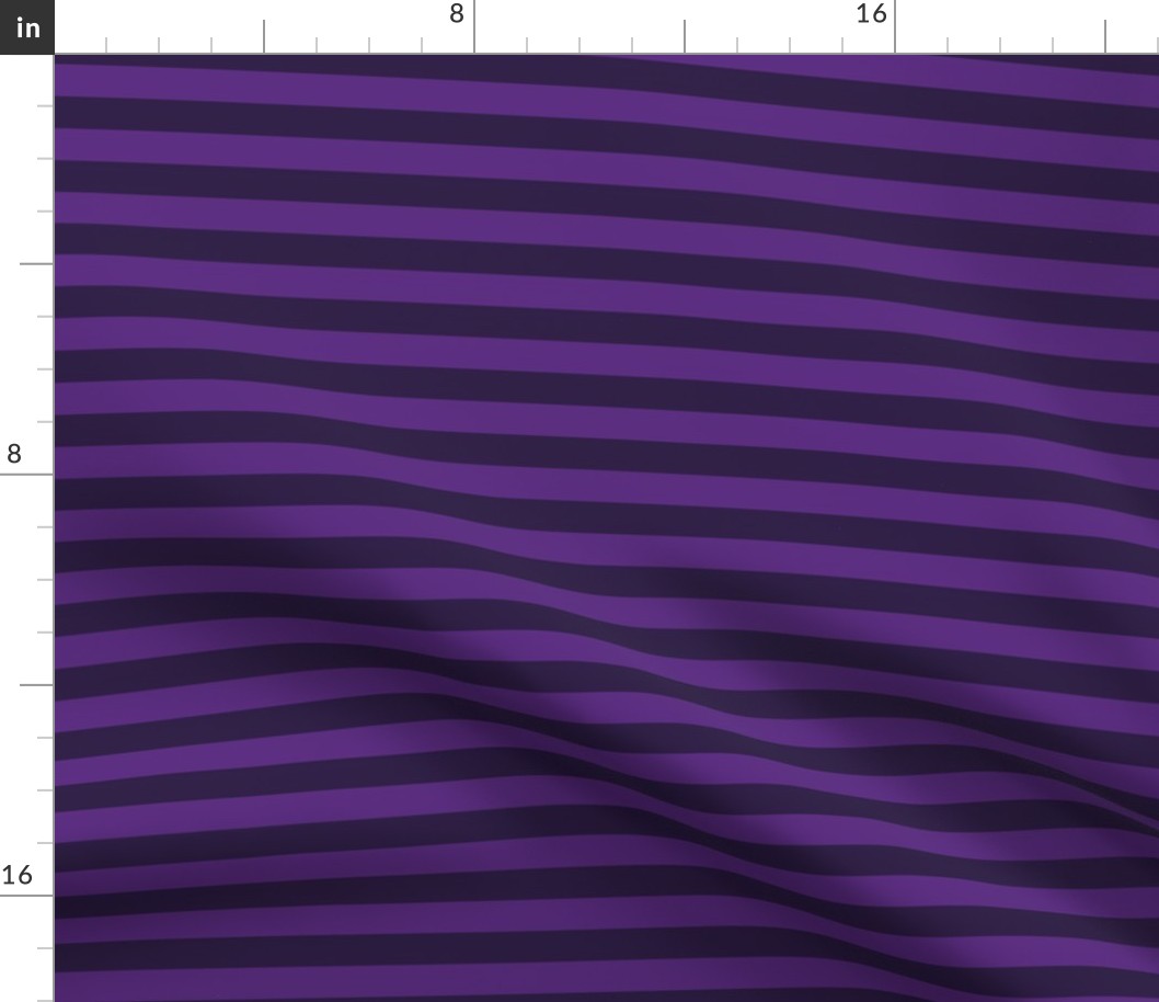 Horizontal Awning Stripe Pattern - Grape and Deep Violet