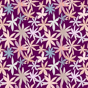 Floral Print on Plum 