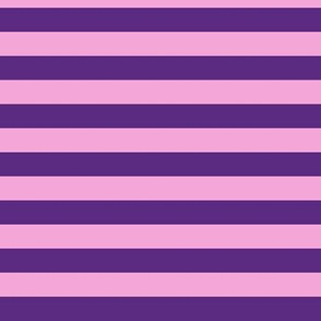 Horizontal Awning Stripe Pattern - Grape and Fuchsia Blush