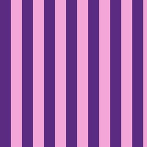 Vertical Awning Stripe Pattern - Grape and Fuchsia Blush