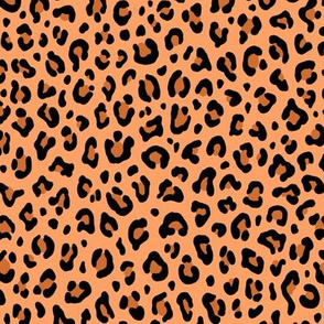 ★ LEOPARD PRINT in PAPAYA ORANGE ★ Small Scale / Collection : Leopard spots – Punk Rock Animal Print