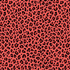 ★ LEOPARD PRINT in CORAL RED ★ Tiny Scale / Collection : Leopard spots – Punk Rock Animal Print