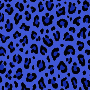 ★ LEOPARD PRINT in ELECTRIC BLUE ★ Medium Scale / Collection : Leopard spots – Punk Rock Animal Print