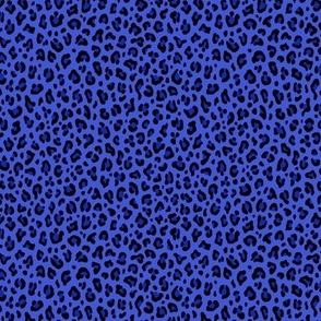 ★ LEOPARD PRINT in ELECTRIC BLUE ★ Extra Tiny Scale (Doll House Size) / Collection : Leopard spots – Punk Rock Animal Print