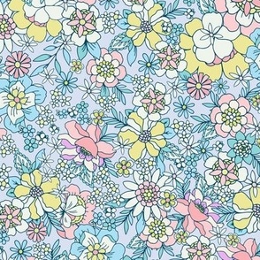 Candyfloss floral baby blue by Jac Slade
