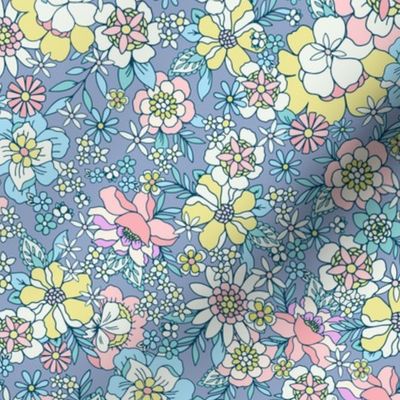 Candyfloss floral blue by Jac Slade