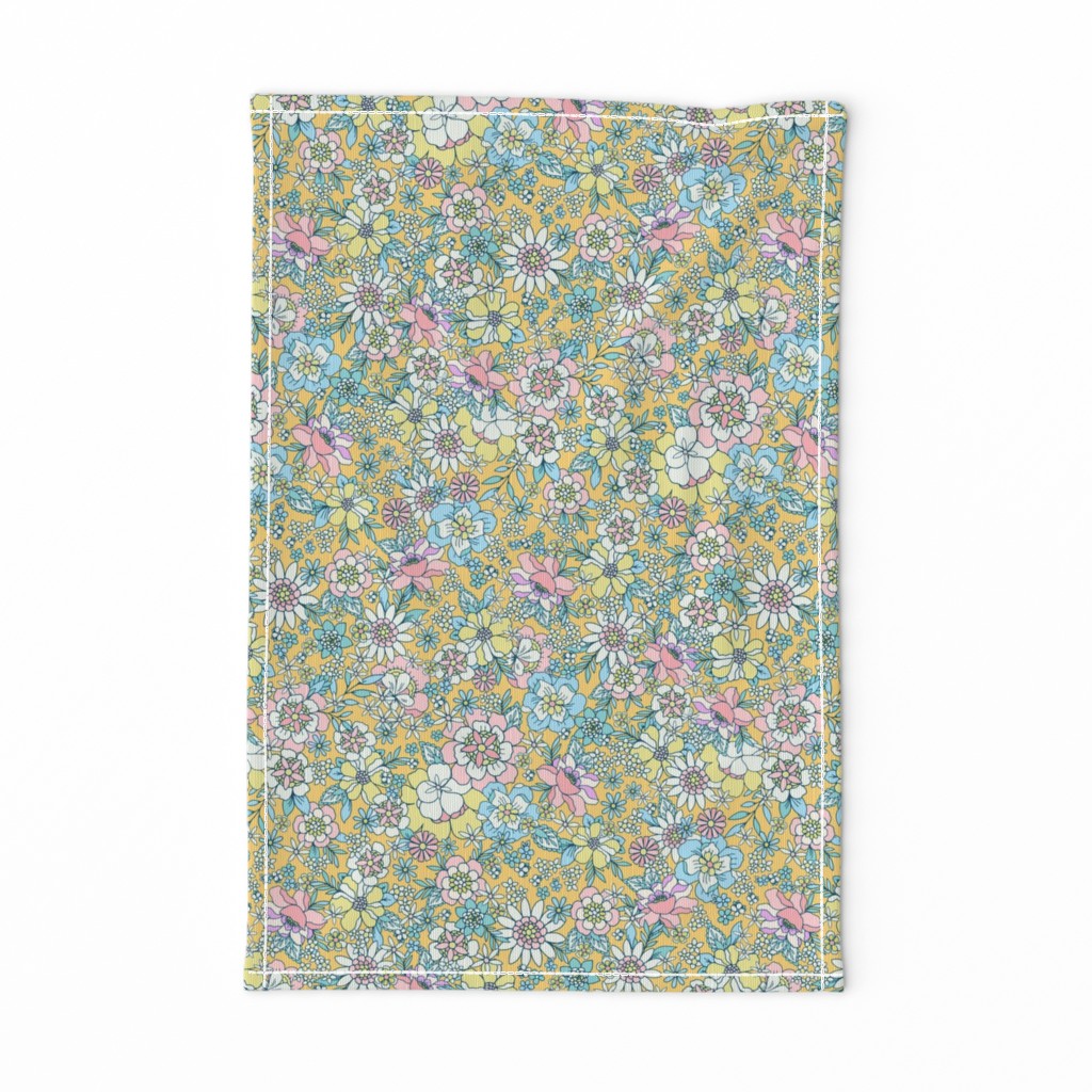 Candyfloss floral deep yellow by Jac Slade