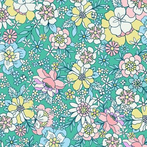 Candyfloss floral green by Jac Slade