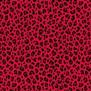 ★ SKULLS x LEOPARD ★ Cherry Red - Tiny Scale / Collection : Leopard Spots variations – Punk Rock Animal Prints 3 