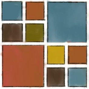 (M) Retro Geometric 1970s Squares