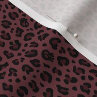 ★ SKULLS x LEOPARD ★ Dark Burgundy - Tiny Scale / Collection : Leopard Spots variations – Punk Rock Animal Prints 3