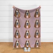 18" panel - Basset hound  -  mauve - LAD21