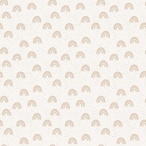 rainbow on speckled fabric - tan brown