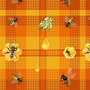   Bees On Plaids , Large