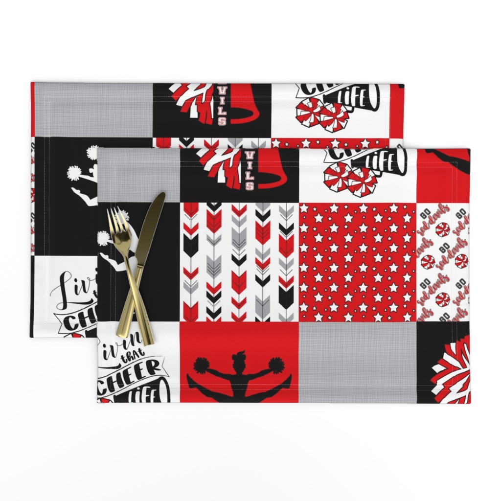 Cheer//Red Devils - Wholecloth Cheater Quilt