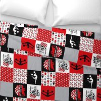 Cheer//Red Devils - Wholecloth Cheater Quilt