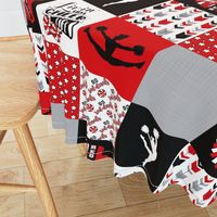 Cheer//Red Devils - Wholecloth Cheater Quilt