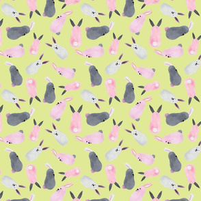 Spring Bunnies in Pink, white and Grey