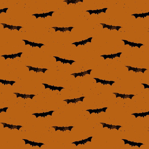 grungy bats and speckles -burnt orange